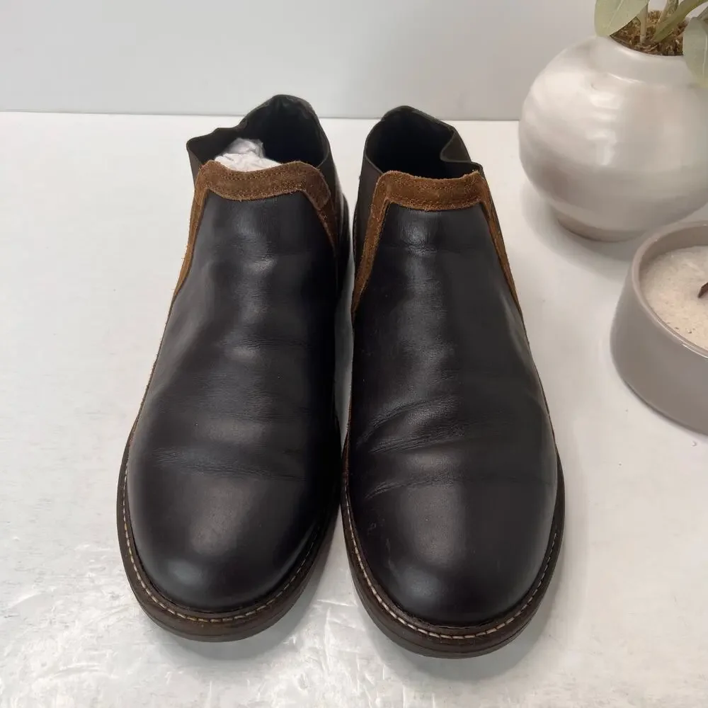 Naot Business Roast Saddle Seal Brown Suede Boot Black/Brown Men's 9/EU 42